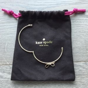 Kate Spade Gold Love Notes Bow Hinged Bangle